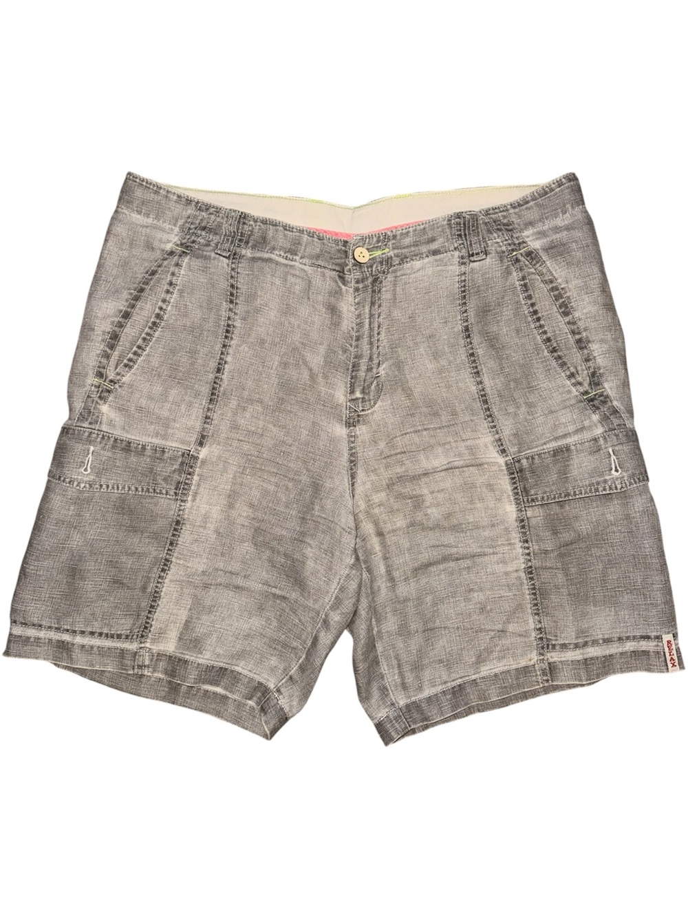 Tommy Bahama Relax 100% Linen Cargo Shorts Gray Men’s Size 35 Lightweight Casual
